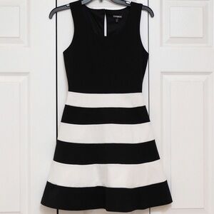 Express Mini Dress Black & White stripe Nautical NWOT